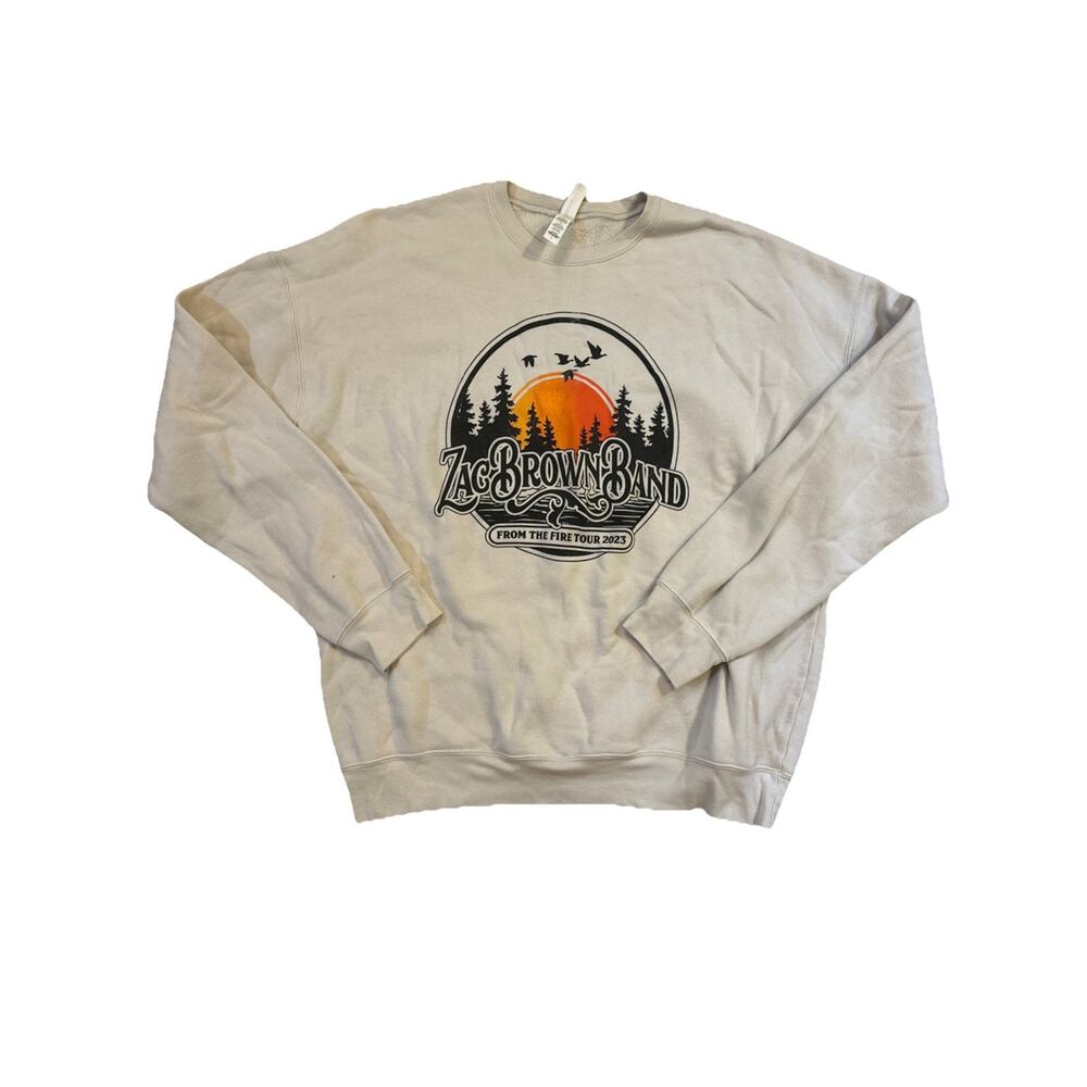 Zac Brown Band Pullover Crewneck Sweatshirt Large From The Fire Tour 2023